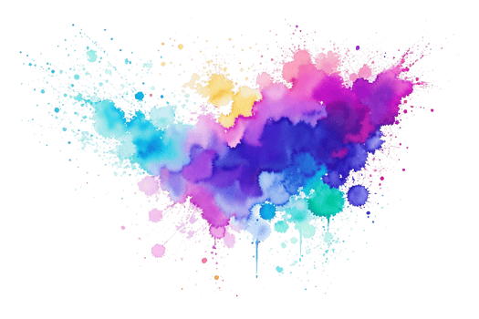 Watercolor stain with splashes and stains png