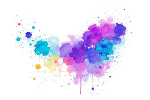 Abstract splash and stains watercolor png