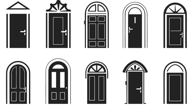 Unlocking Meaning Exploring the Symbolism of Door Icons vector
