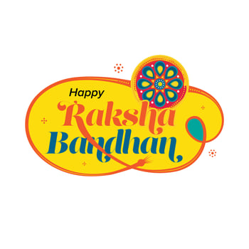 Happy Raksha Bandhan Sticker Greeting Design Illustration vector