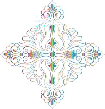 damask ornamental elements retro elegance symmetric shapes vector