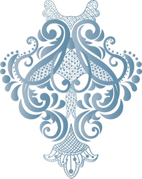 damask ornamental elements retro elegance symmetric shapes vector