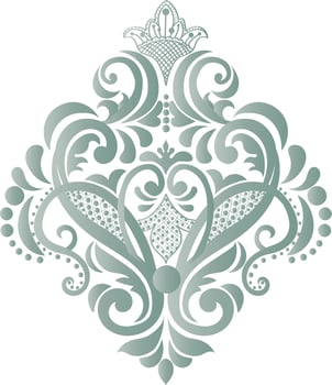 damask ornamental elements retro elegance symmetric shapes vector