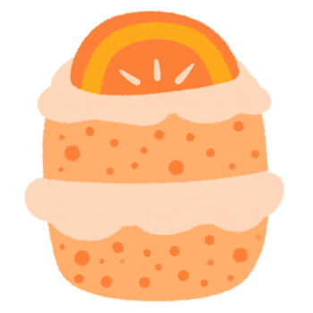 Illustration of cute orange dessert and cake png