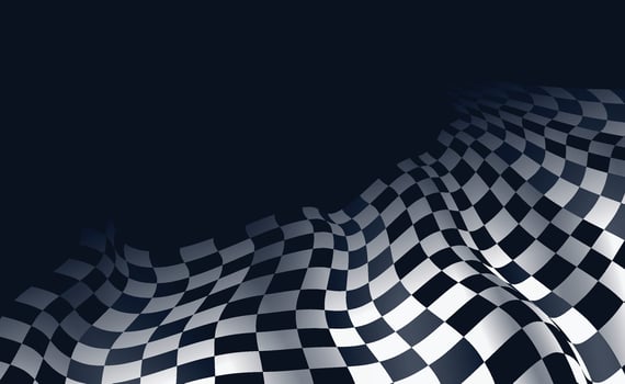 Checkered flag wave on white background design for sport race championship vector illustration.