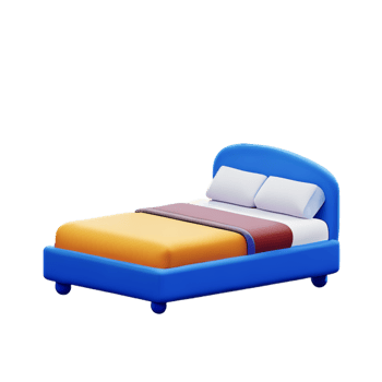 Bed isolated on white background png