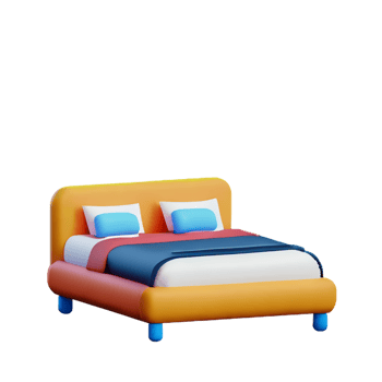 Bed isolated on white background png