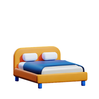 Bed isolated on white background png