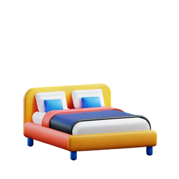 Bed isolated on white background png