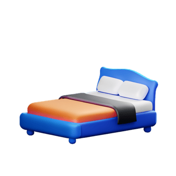 Bed isolated on white background png