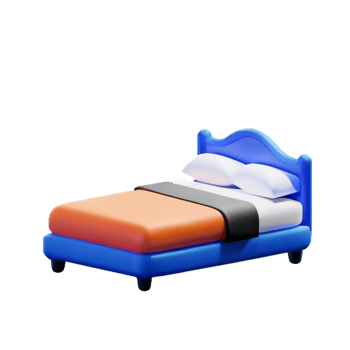 Bed isolated on white background png
