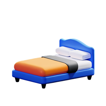 Bed isolated on white background png