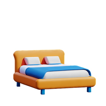 Bed isolated on white background png
