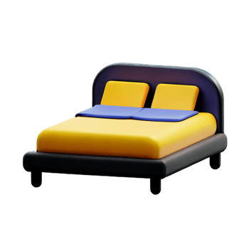 Bed isolated on white background png