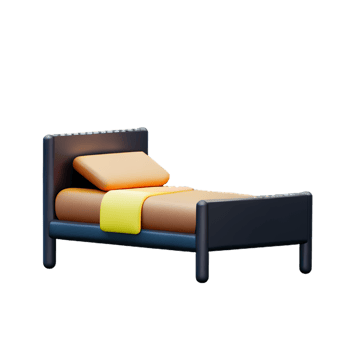 Bed isolated on white background png