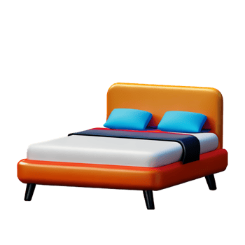 Bed isolated on white background png