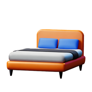 Bed isolated on white background png