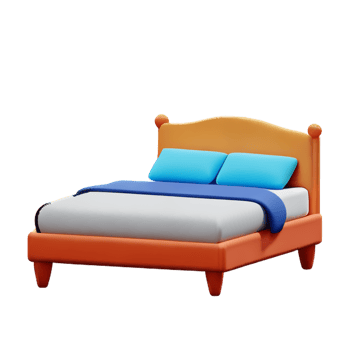 Bed isolated on white background png