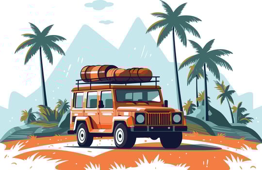 road trip vector illustration on isolated background