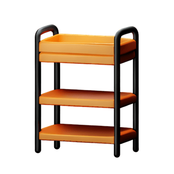 Modern shelf isolated on white background png