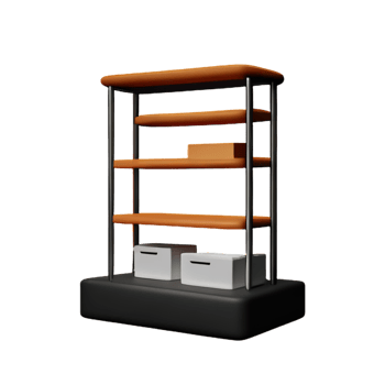 Modern shelf isolated on white background png