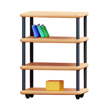 Modern shelf isolated on white background png