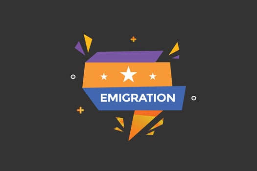 new emigration, level, sign, speech, bubble  banner, vector