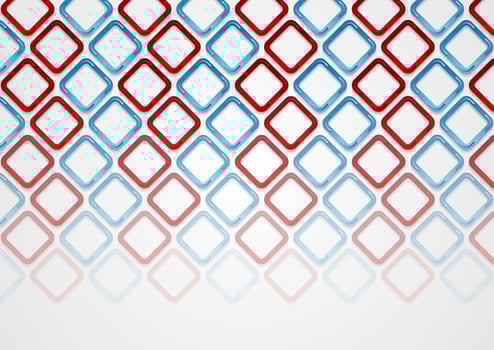 Red blue squares abstract tech pattern background vector