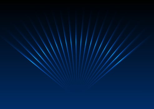 Dark blue abstract glowing neon laser rays background vector