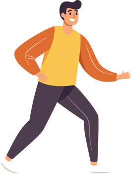 Man Running, Active and Happy, Embracing a Healthy Lifestyle, Flat Style Cartoon Illustration. png