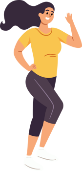 Woman Running, Active and Happy, Embracing a Healthy Lifestyle, Flat Style Cartoon Illustration. png
