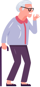 Elderly Woman Flat Style Cartoon Illustration. Senior People. png