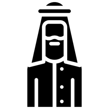 arab man avatar vector glyph icon