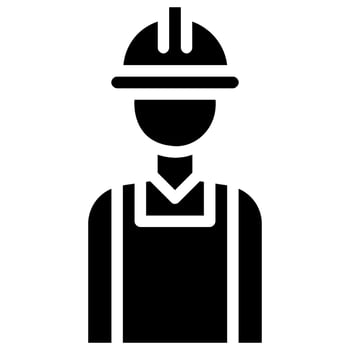 construction worker avatar vector glyph icon