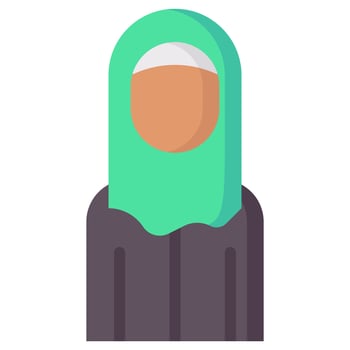 muslim woman avatar vector flat icon