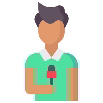 news reporter avatar vector flat icon
