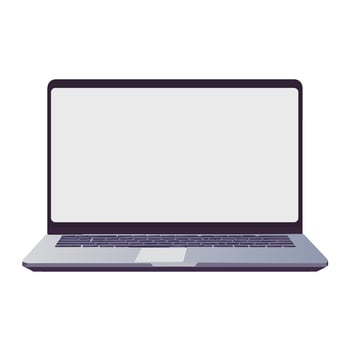 Laptop vector illustration with blank screen