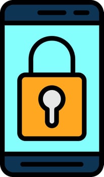 Mobile Lock  Vector Icon Design