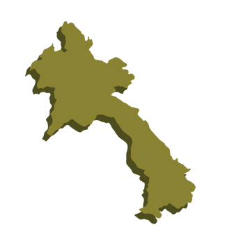 Laos map color 3d png