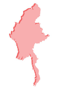 Myanmar map 3d png