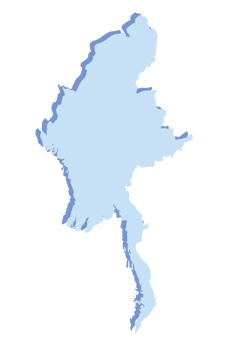 Myanmar map 3d png