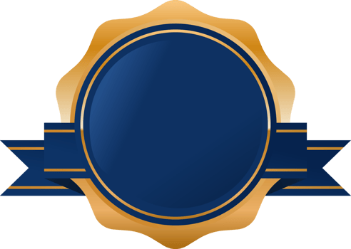 Blue and gold gradient luxury badges png