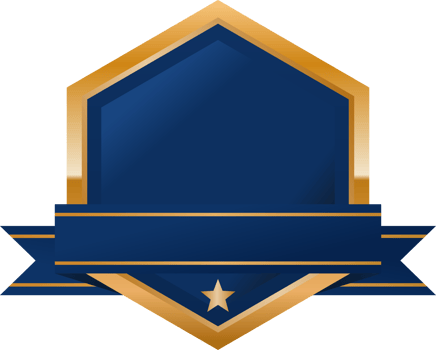 Blue and gold gradient luxury badges png