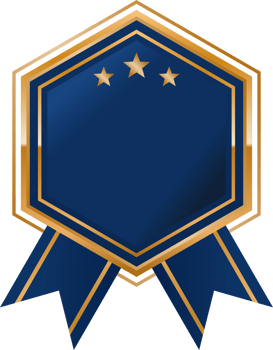 Blue and gold gradient luxury badges png