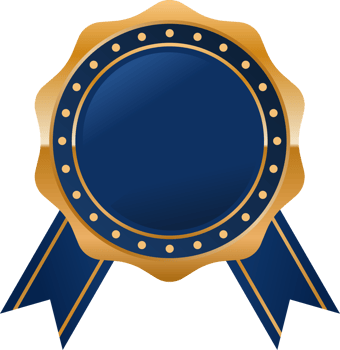 Blue and gold gradient luxury badges png