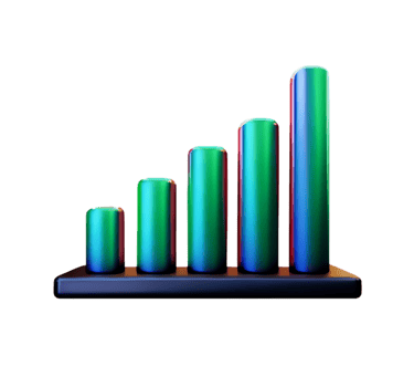 stock graph chart business arrow market increase success money profit plastic 3D icon png