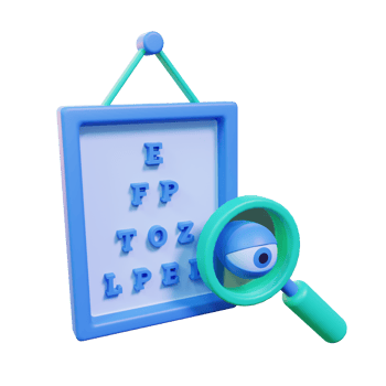 3d Render Eye Test Icon Illustration png