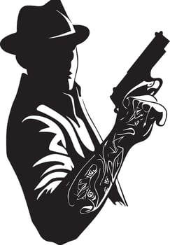 Gangster vector tattoo design illustration