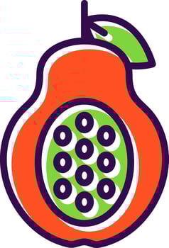 Papaya Vector Icon Design