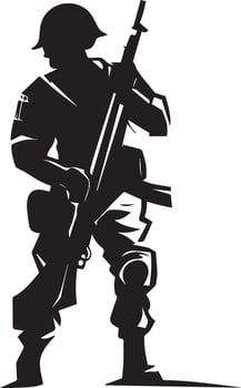 Soldier vector silhouette illustration